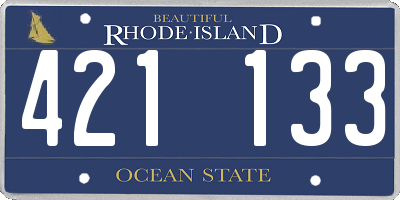 RI license plate 421133