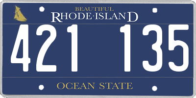 RI license plate 421135