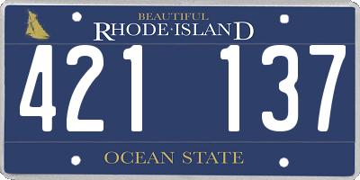 RI license plate 421137