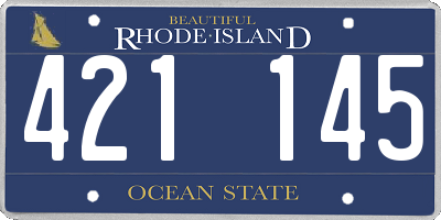 RI license plate 421145