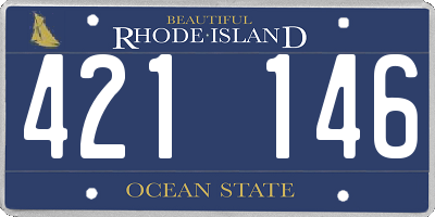 RI license plate 421146