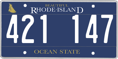 RI license plate 421147