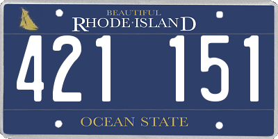 RI license plate 421151