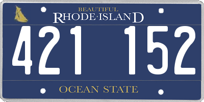 RI license plate 421152