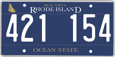 RI license plate 421154