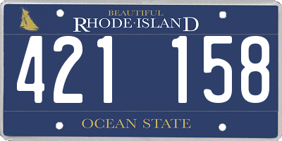 RI license plate 421158