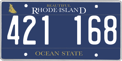 RI license plate 421168