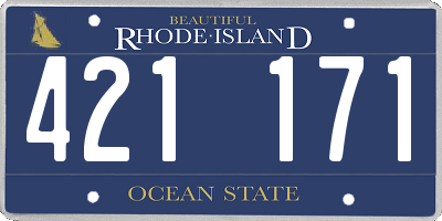 RI license plate 421171