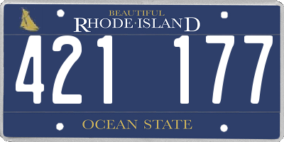RI license plate 421177