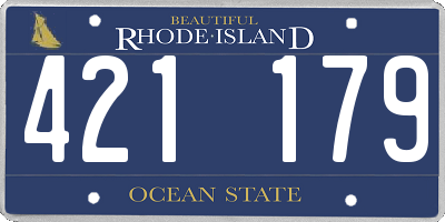 RI license plate 421179