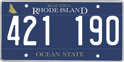 RI license plate 421190