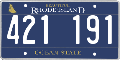 RI license plate 421191
