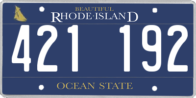 RI license plate 421192