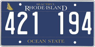 RI license plate 421194