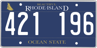 RI license plate 421196