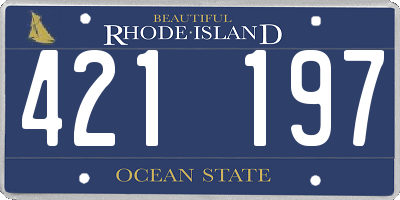 RI license plate 421197