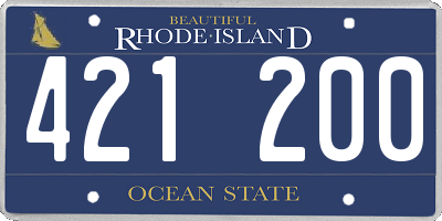 RI license plate 421200