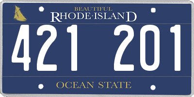 RI license plate 421201
