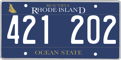 RI license plate 421202