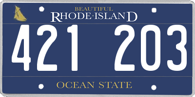 RI license plate 421203