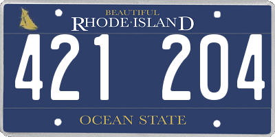 RI license plate 421204