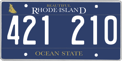 RI license plate 421210