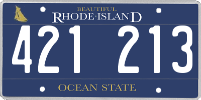 RI license plate 421213