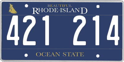 RI license plate 421214