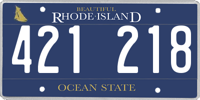 RI license plate 421218