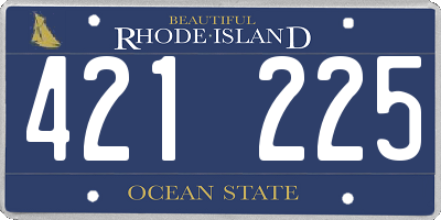 RI license plate 421225