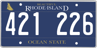 RI license plate 421226