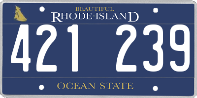 RI license plate 421239