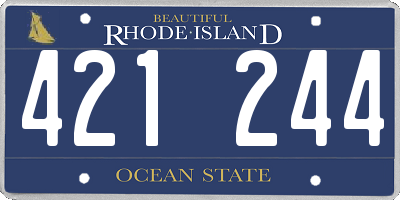 RI license plate 421244