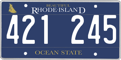 RI license plate 421245