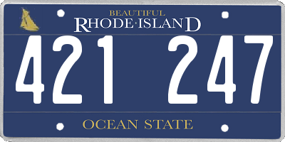 RI license plate 421247