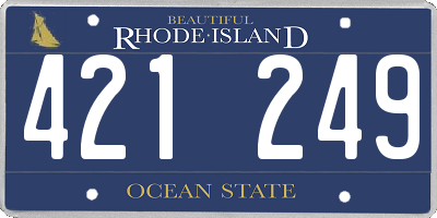 RI license plate 421249