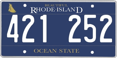 RI license plate 421252