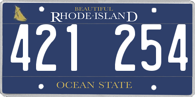 RI license plate 421254
