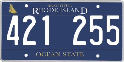 RI license plate 421255