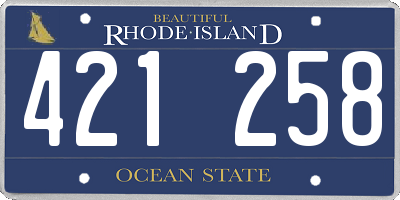 RI license plate 421258