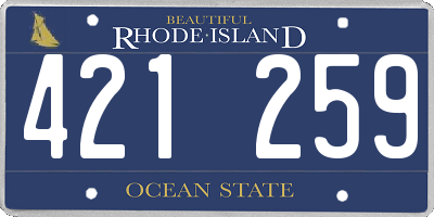 RI license plate 421259