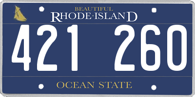 RI license plate 421260
