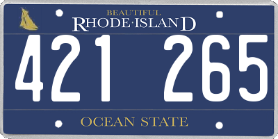 RI license plate 421265