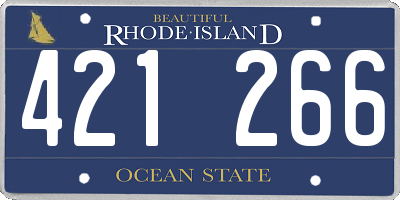 RI license plate 421266