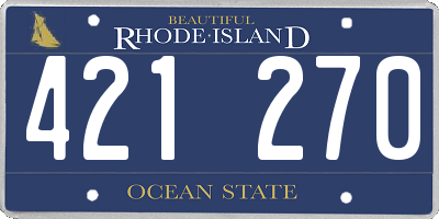 RI license plate 421270
