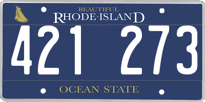RI license plate 421273