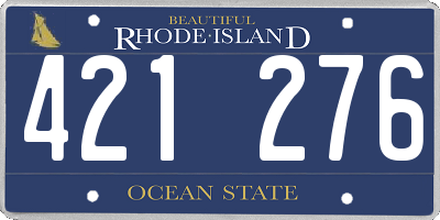 RI license plate 421276