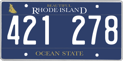 RI license plate 421278