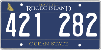 RI license plate 421282