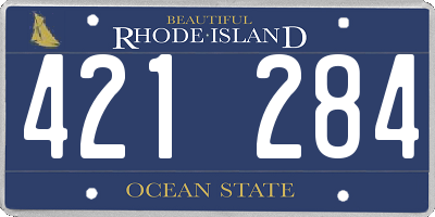 RI license plate 421284